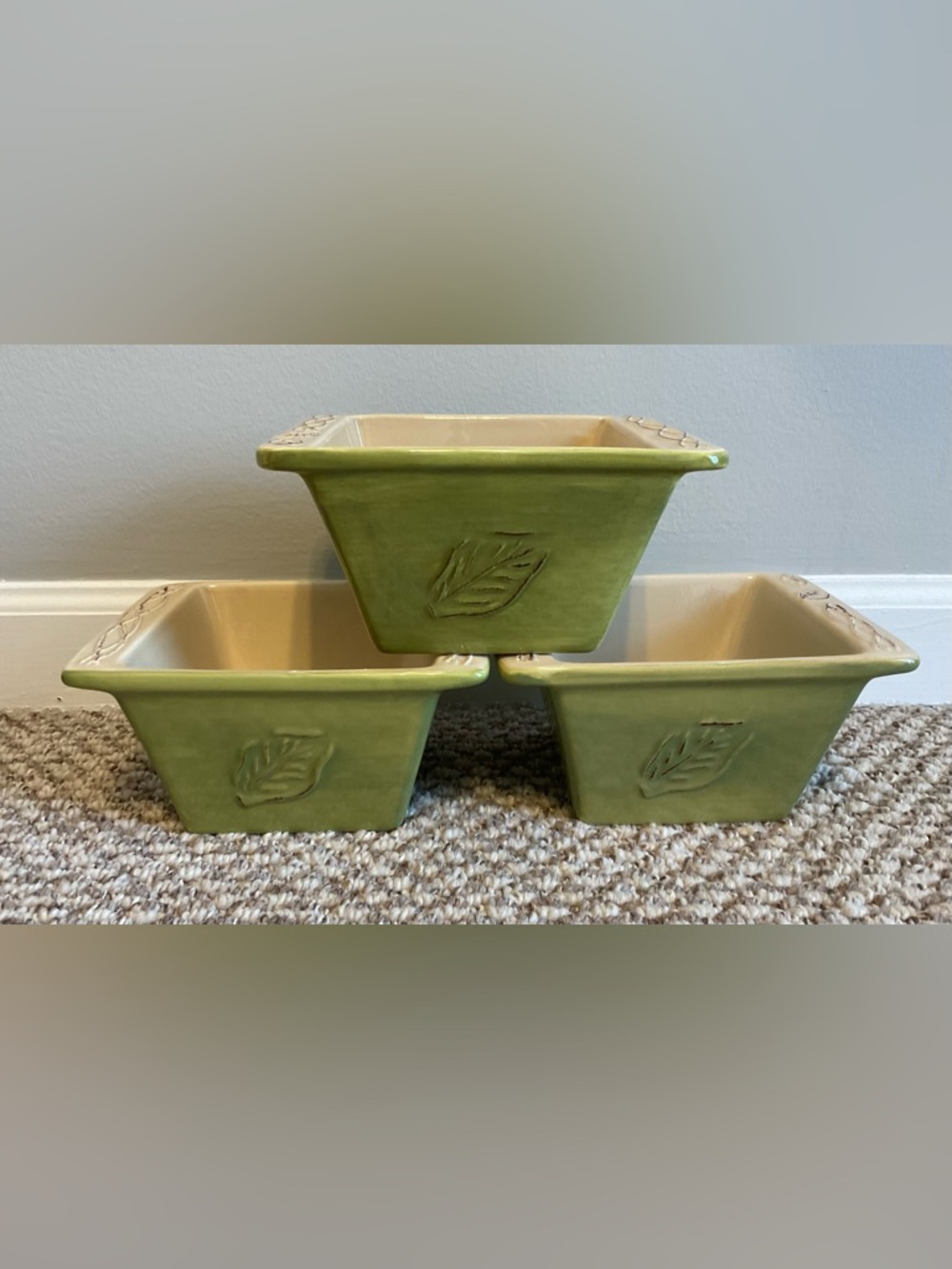 THREE TASTEFULLY SIMPLE Ceramic Crocks/Baking Dishes